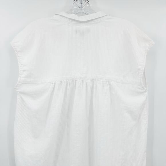 J Crew Cap-Sleeve Tunic Cover-Up Dress Soft Gauze White V-Neck Womens Sz XXS - Picture 10 of 12